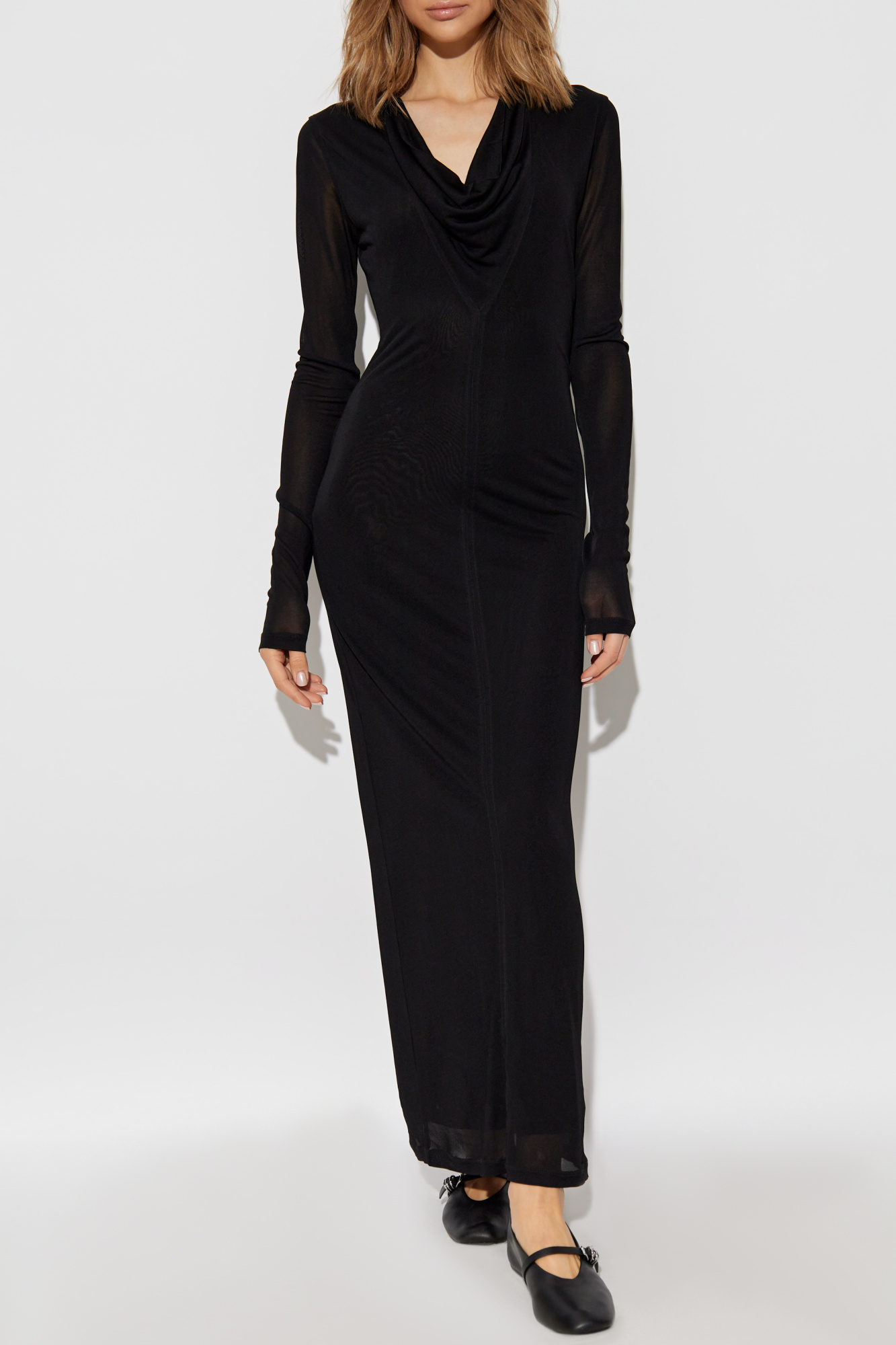ワンピース TOTEME Woman Dress Black 251WRD4459FB0162 001 Draped jersey dress black – TOTEME